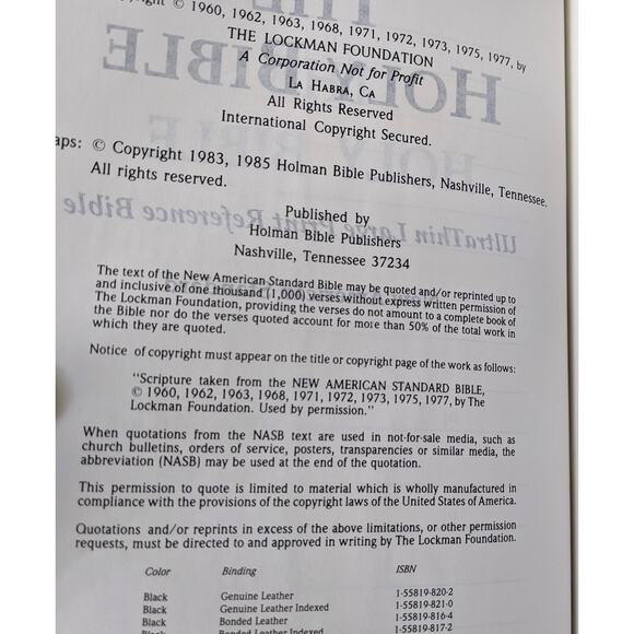 Broadman & Holman UltraThin Large Print Burgundy Bonded Leather Bible - PLZ READ - Picture 5 of 10